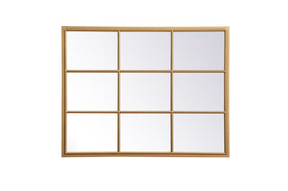 Metal windowpane mirror 32 inch x 40 inch in Brass