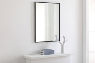 Metal frame Rectangle Mirror 24 inch Black finish