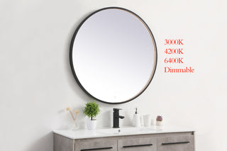 Pier 36 inch LED mirror with adjustable color temperature 3000K/4200K/6400K in black