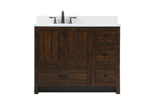 42 inch Single bathroom vanity in expresso with backsplash