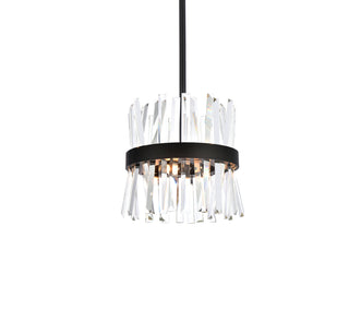 Serephina 12 inch crystal round pendant light in black