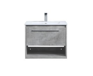 24 inch  Single Bathroom Floating Vanity in Concrete Grey