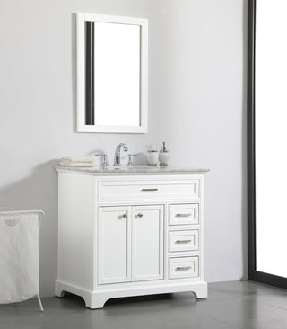 36 In. Single Bathroom Vanity Set In White