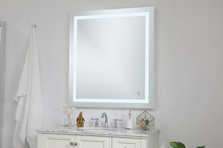 Helios 36in x 40in Hardwired LED mirror with touch sensor and color changing temperature 3000K/4200K/6400K