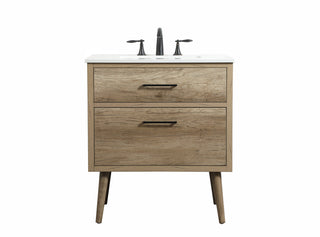 30 inch Single bathroom vanity in natural oak