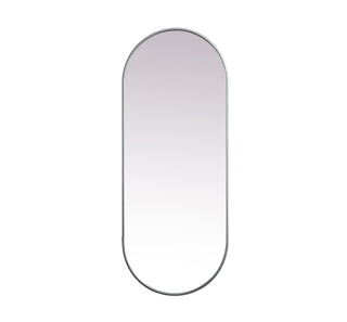 Metal Frame Oval Mirror 24x60 Inch in Silver