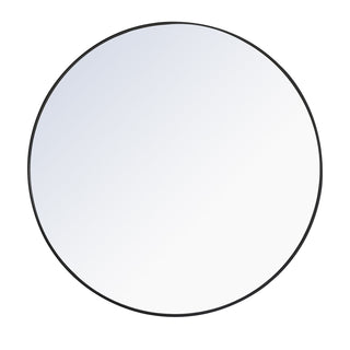 Metal frame Round Mirror 48 inch Black finish