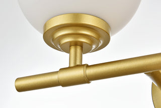 Ansley 2 light Brass and frosted white Bath Sconce