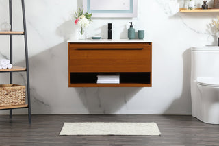 36 inch Single bathroom vanity in teak