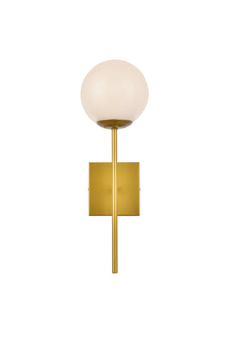 Neri 1 light brass and white glass wall sconce