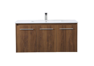 40 inch  Single Bathroom Floating Vanity in Walnut Brown