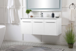 48 inch  Single Bathroom Floating Vanity in White