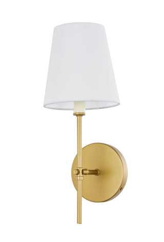 Mel 1 light Brass and White shade wall sconce