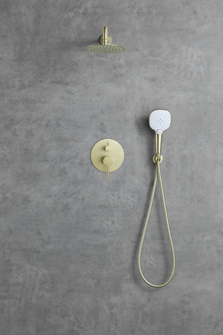 George Complete Shower Faucet System with Rough-in Valve in Brushed Gold