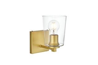 Kacey 1 light Brass and Clear Bath Sconce