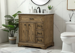 32 inch Single bathroom vanity in driftwood