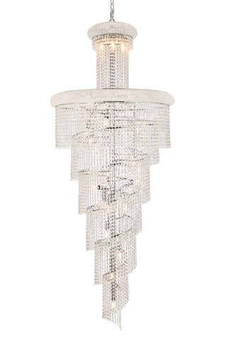 Spiral 28 light Chrome Chandelier Clear Royal Cut Crystal