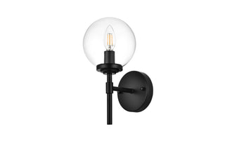 Ingrid 1 light Black and Clear Bath Sconce