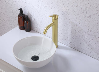 Victor Single Hole Single Handle Bathroom Faucet in Brushed Gold