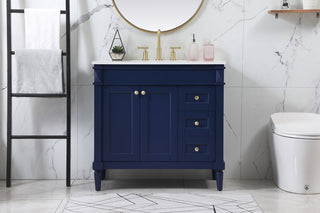 36 inch Single bathroom vanity in blue