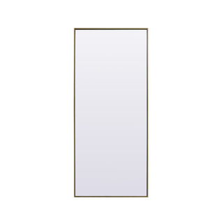 Metal Frame Rectangle Full Length Mirror 30x72 Inch in Brass