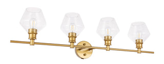 Gene 4 light Brass and Clear glass Wall sconce