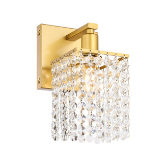 Phineas 1 light Brass and Clear Crystals wall sconce