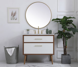 36 inch bathroom Vanity in White with Backsplash