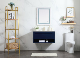 36 inch Single bathroom vanity in blue