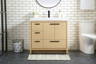 36 inch Single bathroom vanity in Maple