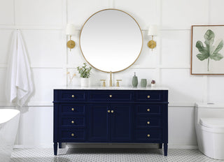 60 inch Single bathroom vanity in blue