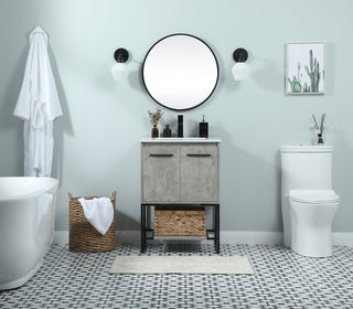 24 inch Single bathroom vanity in concrete grey