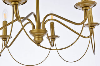 Westley 6 lights pendant in brass