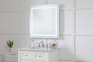 Helios 30in x 30in Hardwired LED mirror with touch sensor and color changing temperature 3000K/4200K/6400K