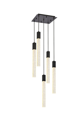 Weston 5 lights pendant in black