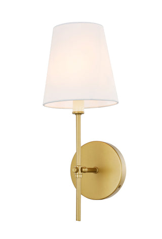 Mel 1 light Brass and White shade wall sconce