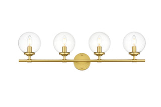 Ingrid 4 light Brass and Clear Bath Sconce