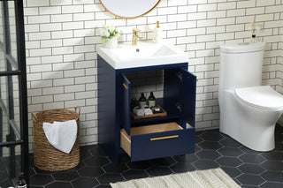 24 inch Single bathroom vanity in Blue