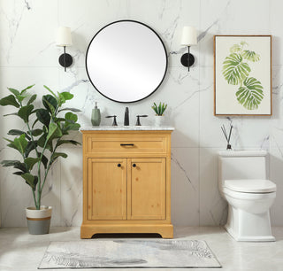 30 inch Single bathroom vanity in natural wood