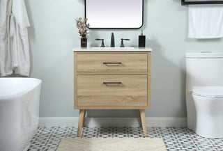 30 inch Single bathroom vanity in mango wood