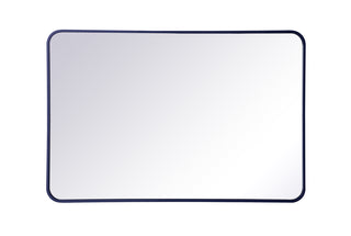 Soft corner metal rectangular mirror 28x42 inch in Blue