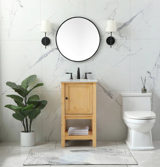 19 inch Single bathroom vanity in natural wood