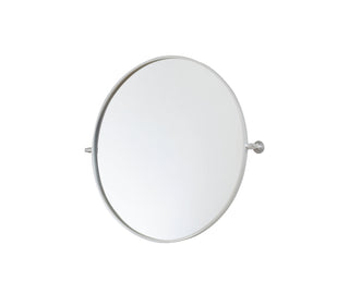 Round pivot mirror 30 inch in silver