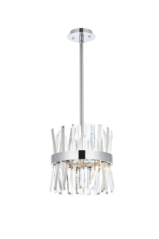 Serephina 12 inch crystal round pendant light in chrome