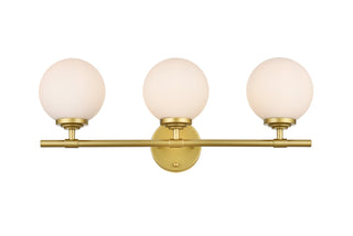 Ansley 3 light Brass and frosted white Bath Sconce