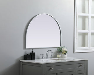 Metal Frame Arch Mirror 33x24 Inch in Silver