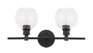 Collier 2 light Black and Clear glass Wall sconce