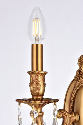 Rosalia 2 light French Gold Wall Sconce Clear Royal Cut Crystal