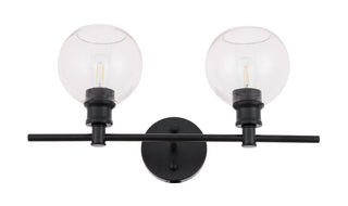 Collier 2 light Black and Clear glass Wall sconce