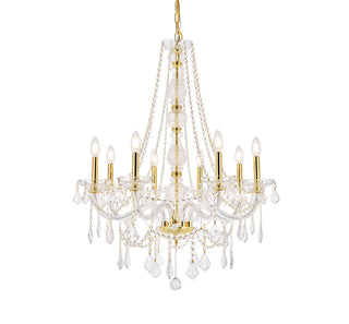 Verona 8 light Gold Chandelier Clear Royal Cut Crystal